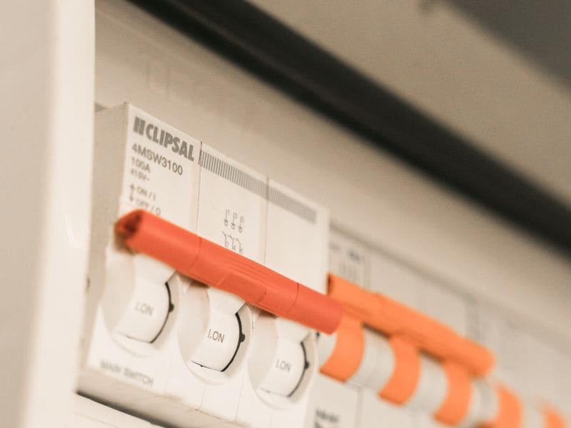 New metal consumer unit with individual RCBO breakers and surge protection