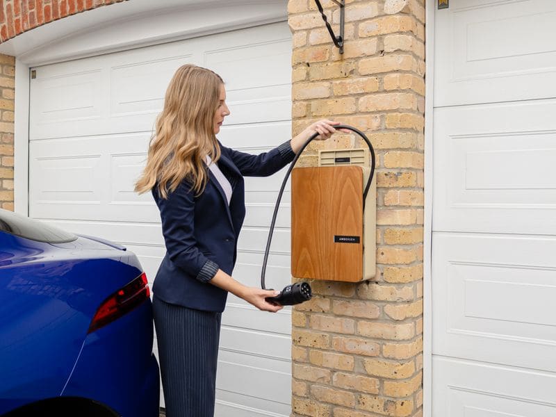 Homeowner using a newly installed 7kW EV charge point