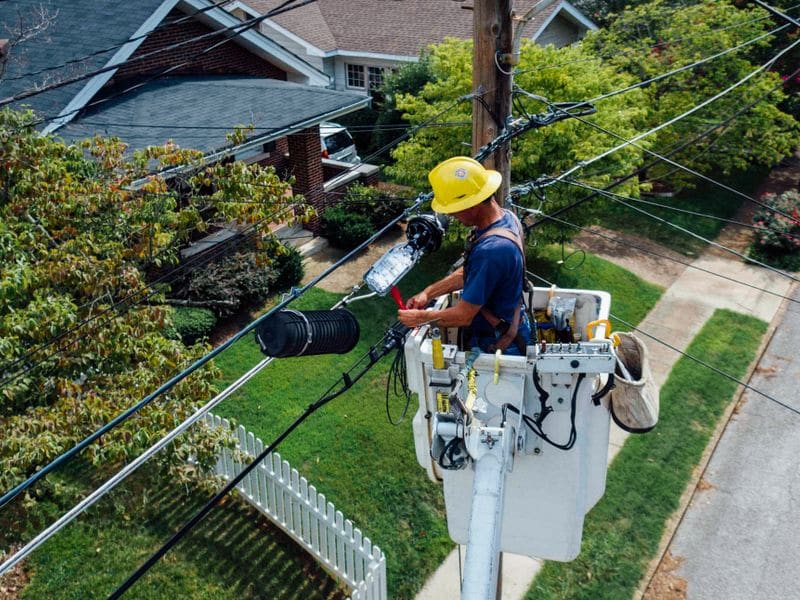 Brightwell engineer carrying out external electrical work in Havering