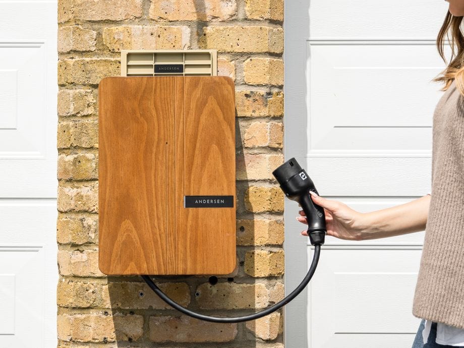 Smart 7kW home EV charge point mounted neatly on a garage wall